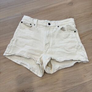 Abercrombie and fitch Women's Cream Shorts the mom high rise 8